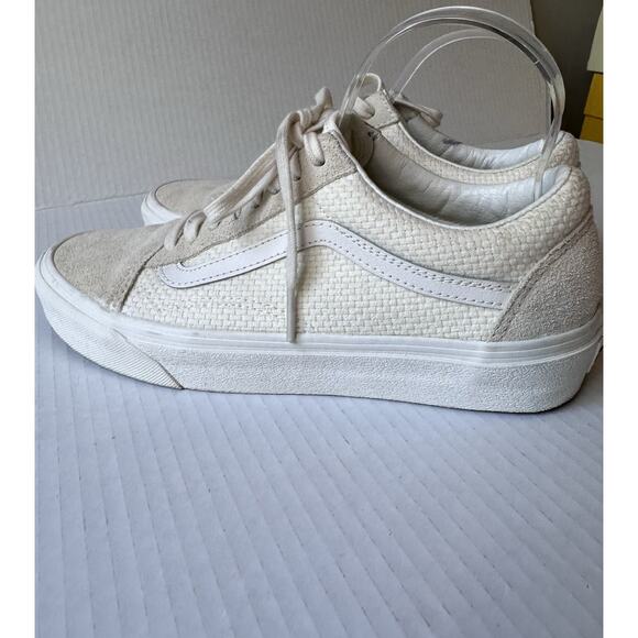 Size 7.5 - VANS Men’s Old Skool Casual Sneakers Textile/Suede Cream - Picture 5 of 16